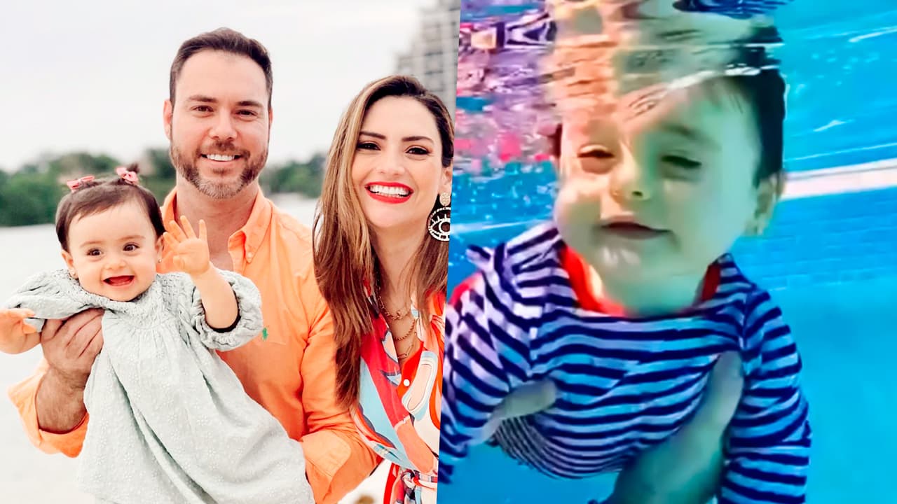 A Megan ni su papá la puede sacar del agua: con un fuerte "no" se lo hizo saber y Michelle Galván lo atestiguó