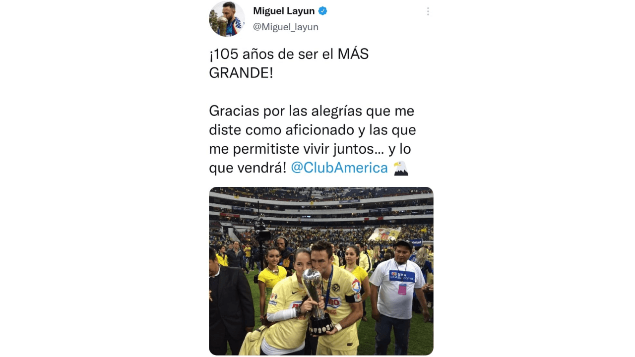 El Club más grande de América cumple 105 años de existencia y las felicitaciones se hicieron extensas en redes sociales. Aficionados, jugadores y ex jugadores, otros clubes y periodistas se sumaron al homenaje de las Águilas.