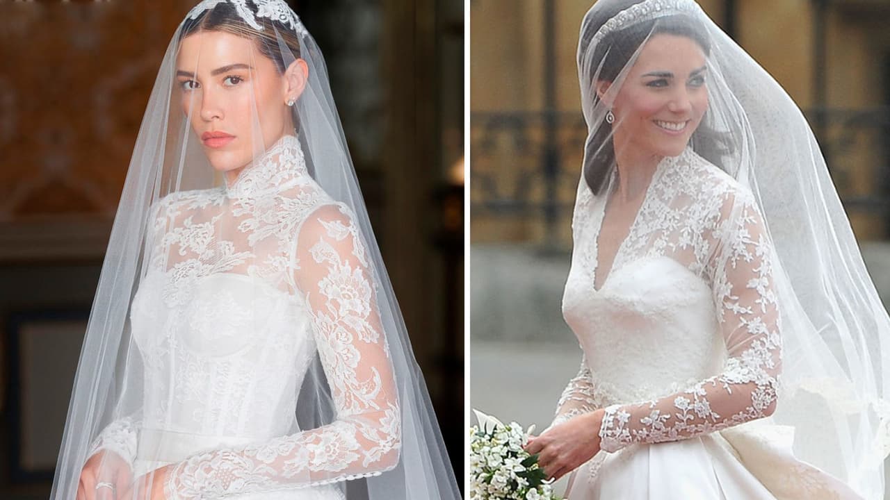 El vestido de novia Michelle Salas es muy similar a los de varias mujeres de la realeza: aquí las pruebas