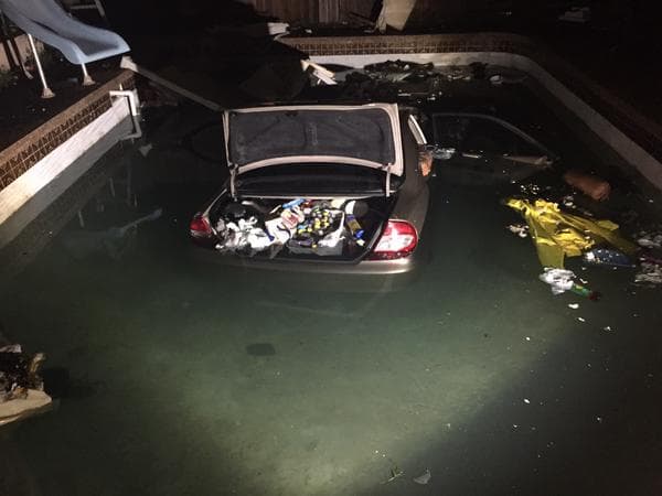 Auto aterrizó en la piscina de una casa de Florida