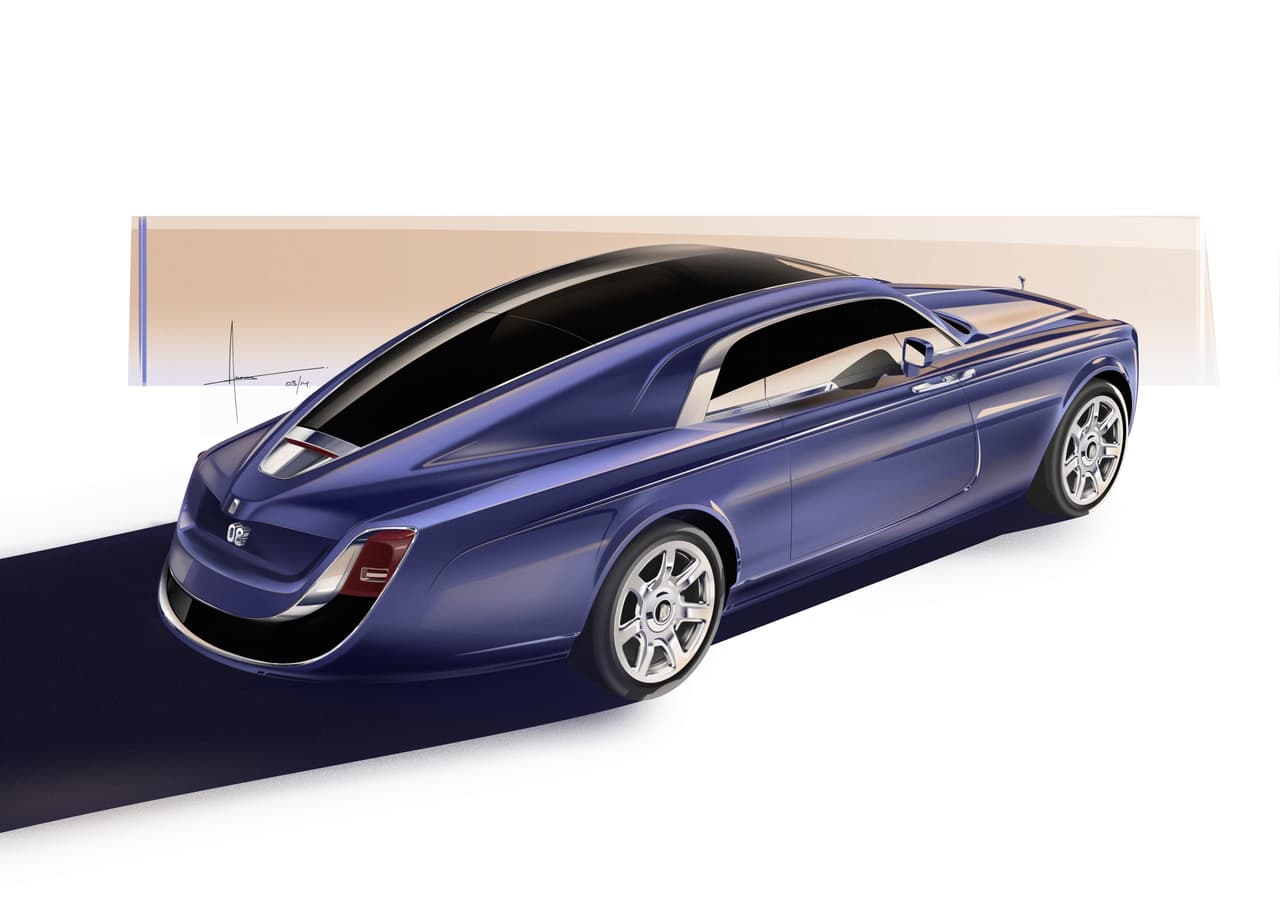 Boceto del diseño exterior final del Rolls-Royce Sweptail.