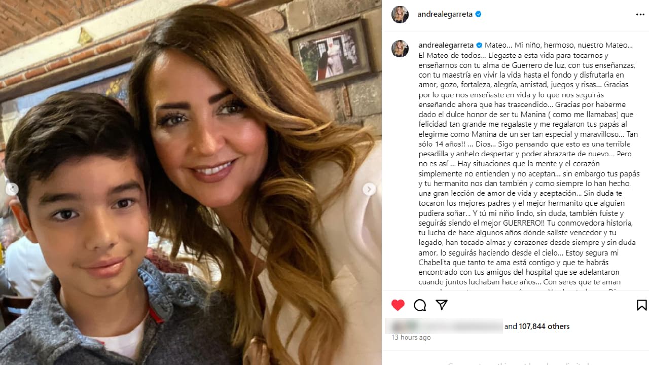 Andrea Legarreta y su sobrino Mateo Díaz.
