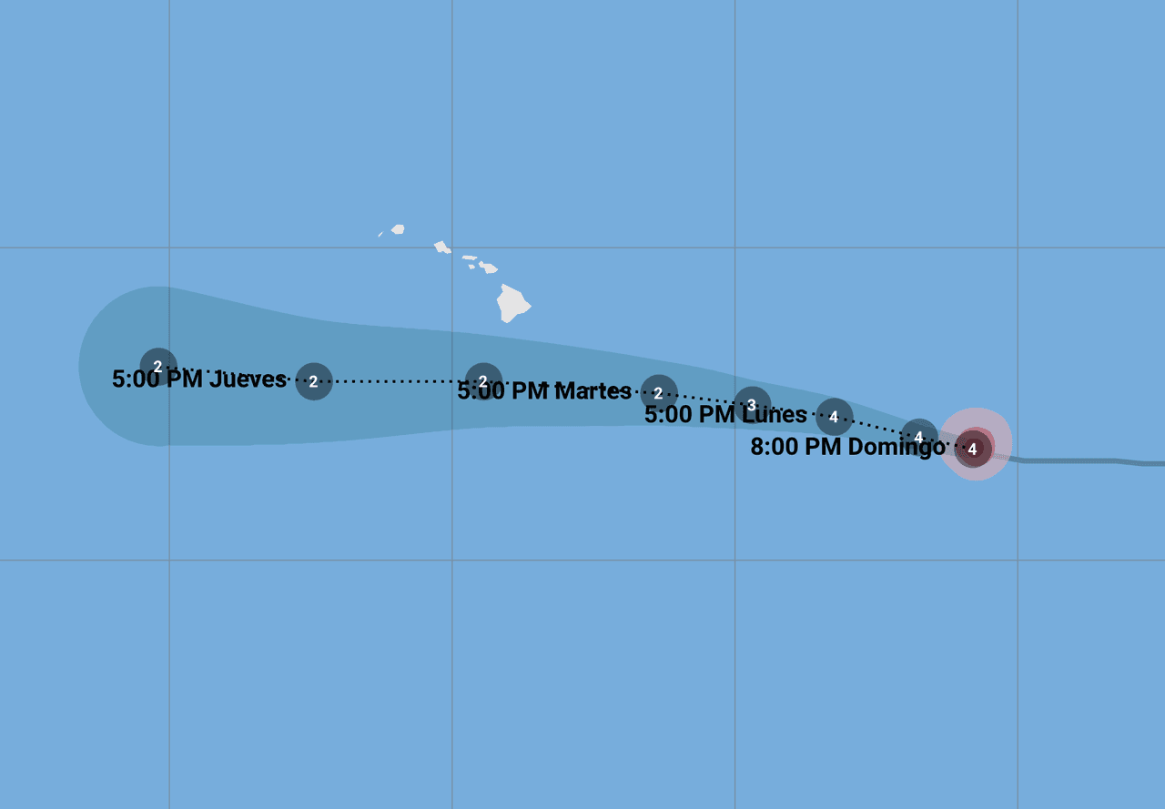 El poderoso huracán Héctor de categoría 4 se acerca a Hawaii