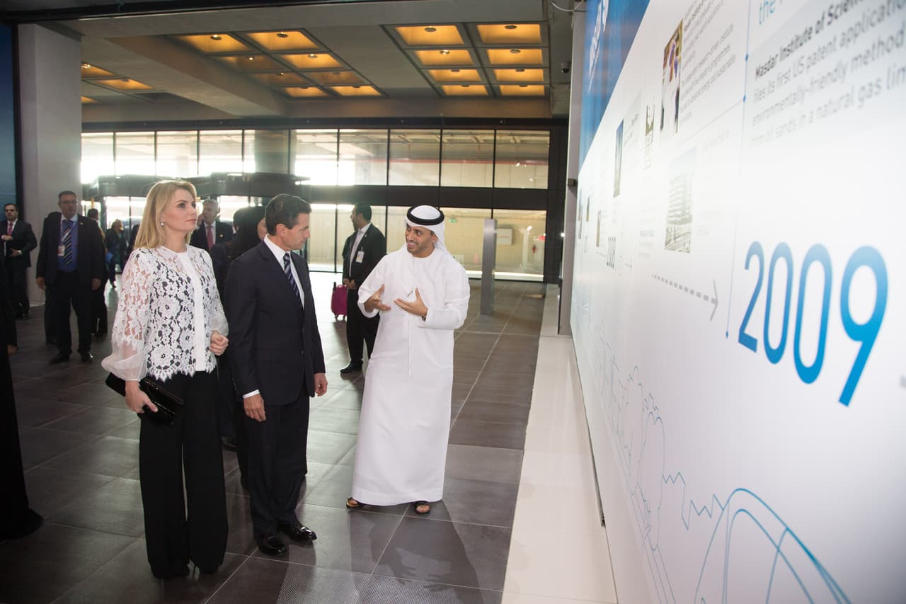 Se encuentran en la Semana de Sustentabilidad de Abu Dhabi.