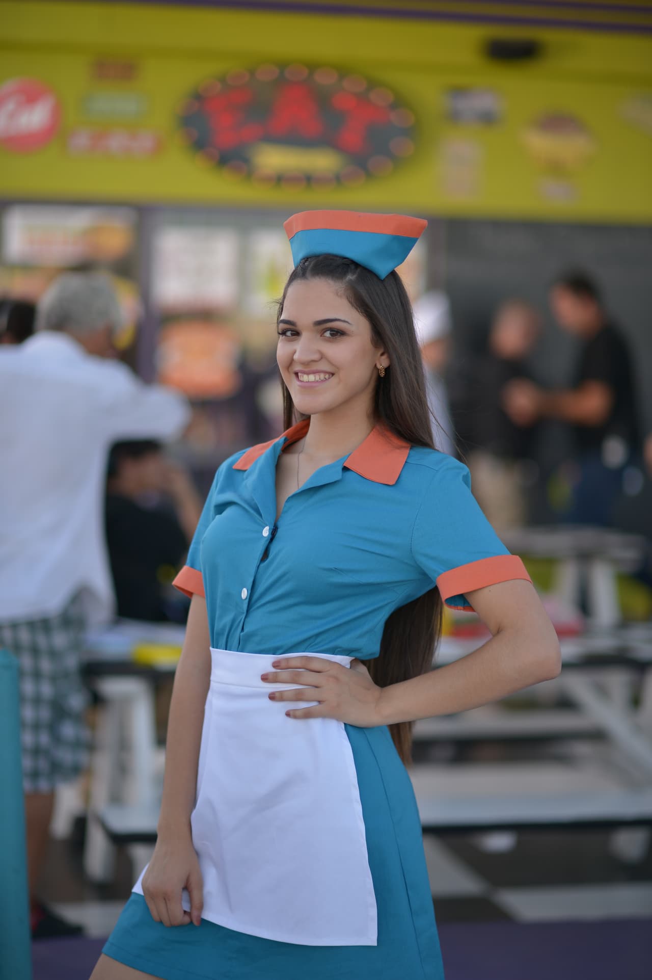 Carolina lució muy cómoda con su atuendo.