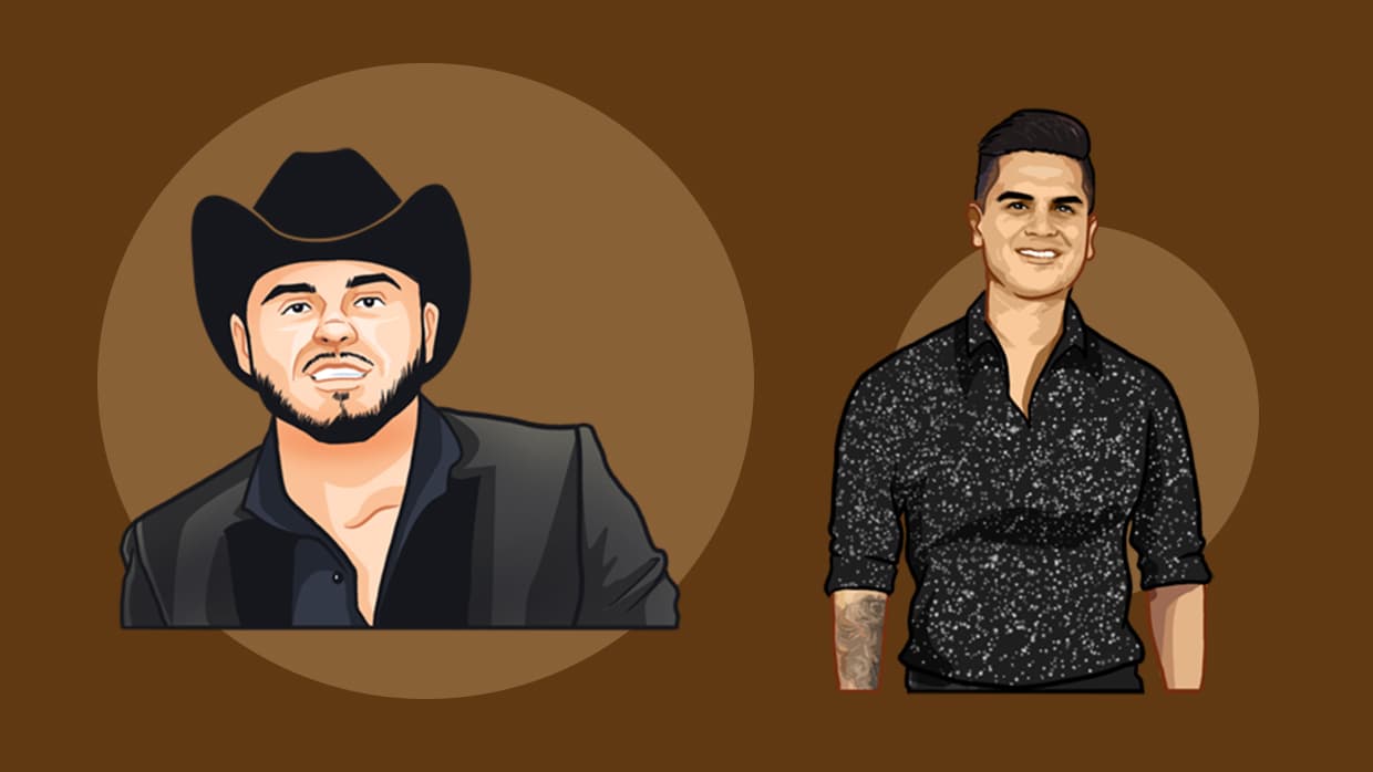 También aparece Gerardo Ortiz con su tejana y Régulo Caro con su característico tatuaje en el brazo derecho.