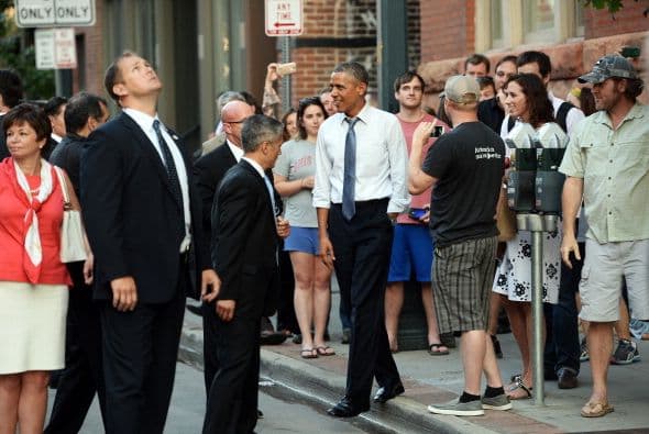 El presidente fue bien recibido en Colorado y él se mostró muy sonriente.