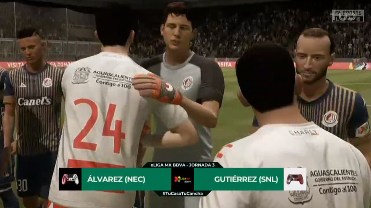 En el futbol virtual, Carlos Gutiérrez destrozó a Daniel Álvarez que terminó jugando con diez hombres.