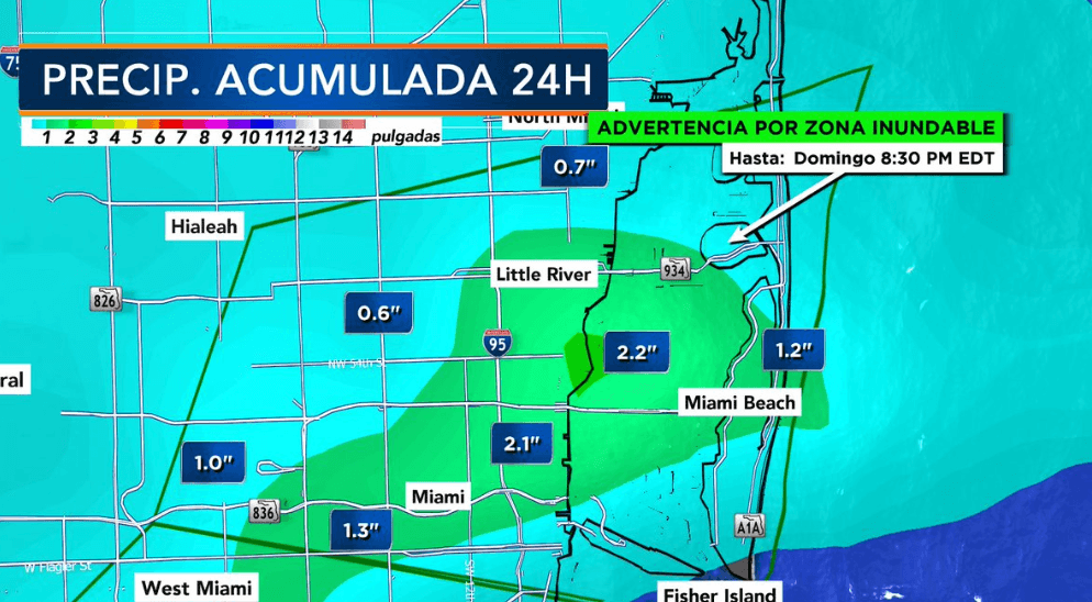 Fuertes lluvias y rayos caen sobre Miami