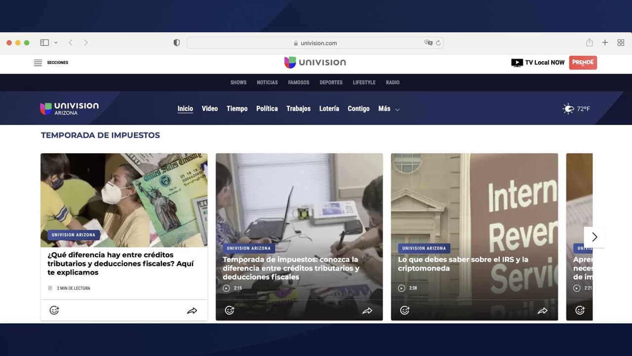 Para más recursos y ayuda gratuita durante la temporada de impuestos recuerde visitar UnivisionArizona.com