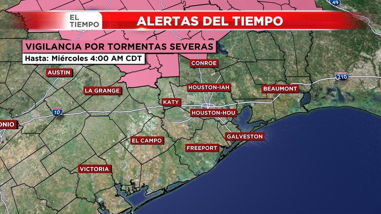 Autoridades mantienen vigilancia por tormenta severa en el área de Houston