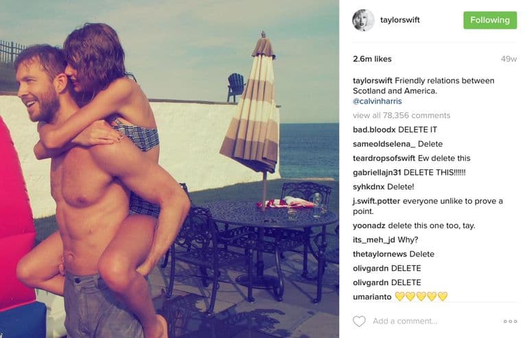 Durante su relación de 15 meses, ambos compartieron un sinnúmero de fotografías. Sin embargo, una vez que se anunció que se habían separado, tanto el dj como la cantante eliminaron de sus cuentas cualquier rastro de su noviazgo.