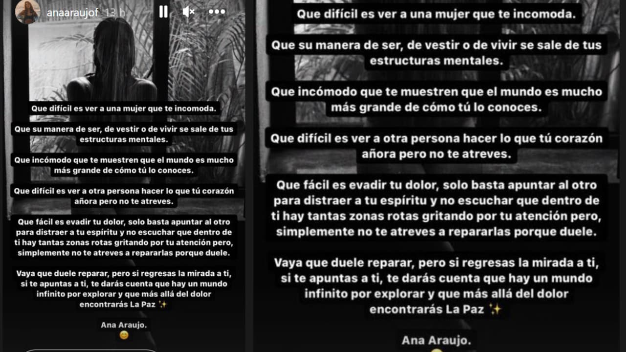 Esta es la carta que publicó Ana Araujo en medio de la polémica por su presunta relación amorosa con Marco Lavin.