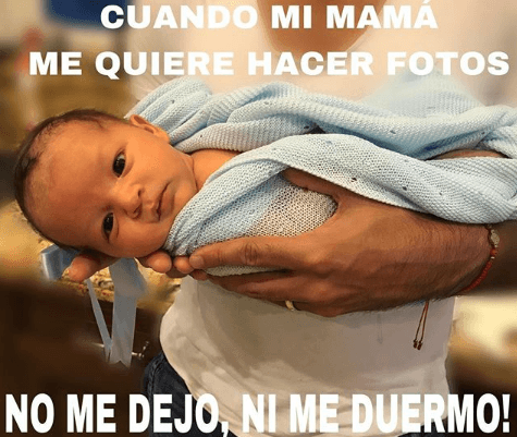 Ana aprovechó para hacer un divertido meme de su pequeño. "No me dejo, no me duermo", escribió.