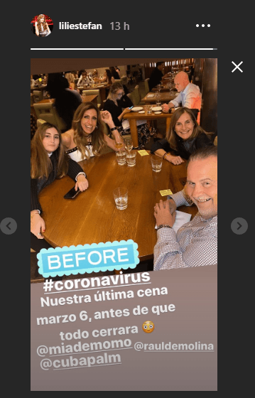 En sus stories de Instagram, La Flaca mostró una imagen de la última vez que convivió con la familia de Molina.
