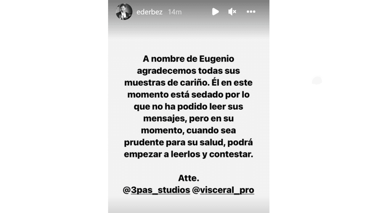 Eugenio Derbez cotinúa sedado.