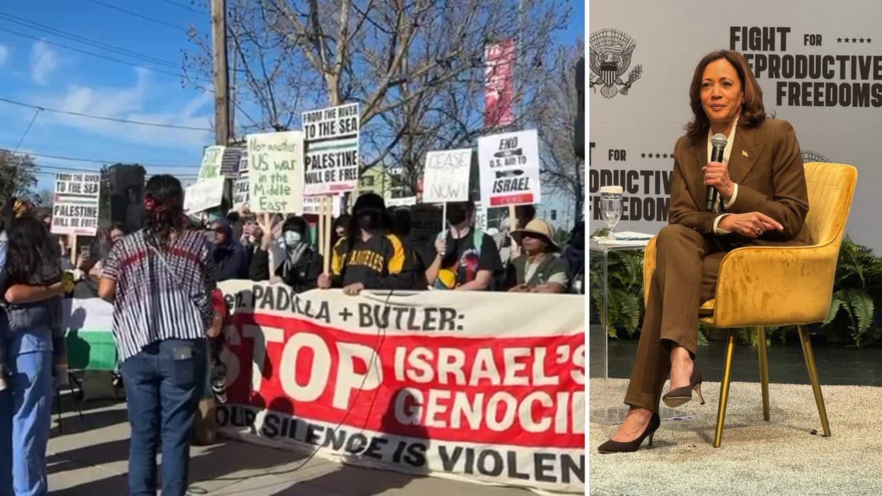 En medio de protestas pro Palestina, Kamala Harris aborda el tema del aborto en Estados Unidos