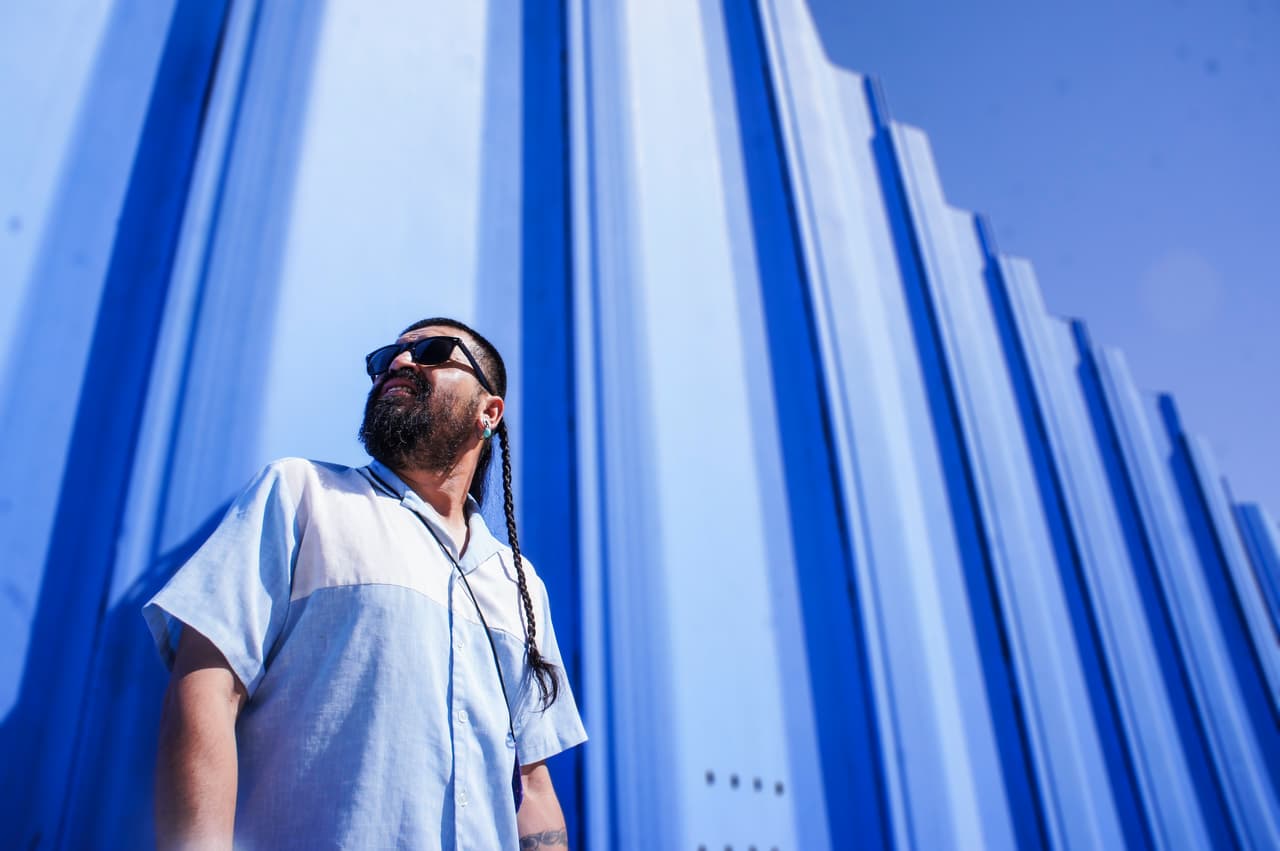 Maclovio Rodolfo Fierro is a graffiti artist and community activist who worked with Ana Teresa Fernández in Ciudad Juárez. He has crossed the border, but after being deported is no longer allowed to return to the United States. "I want to be a bird, to go from one country to another without anyone telling me anything," Fierro said. Photo: Estephani Cano.