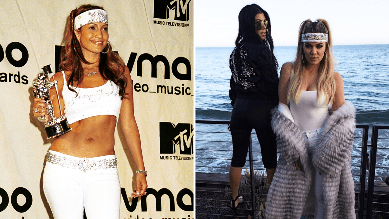 Kourtney Kardashian pareció replicar el look de JLo en los VMA's del 2000