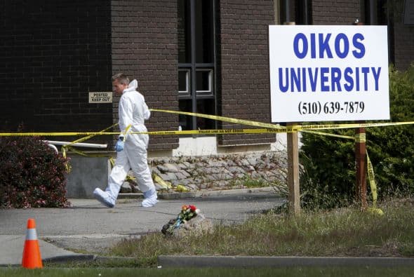 Abril 2- En el estado de California, un hombre mata a siete personas y otras tres resultaron heridas luego de que abriera fuego en la Universidad Oikos, en Oakland.