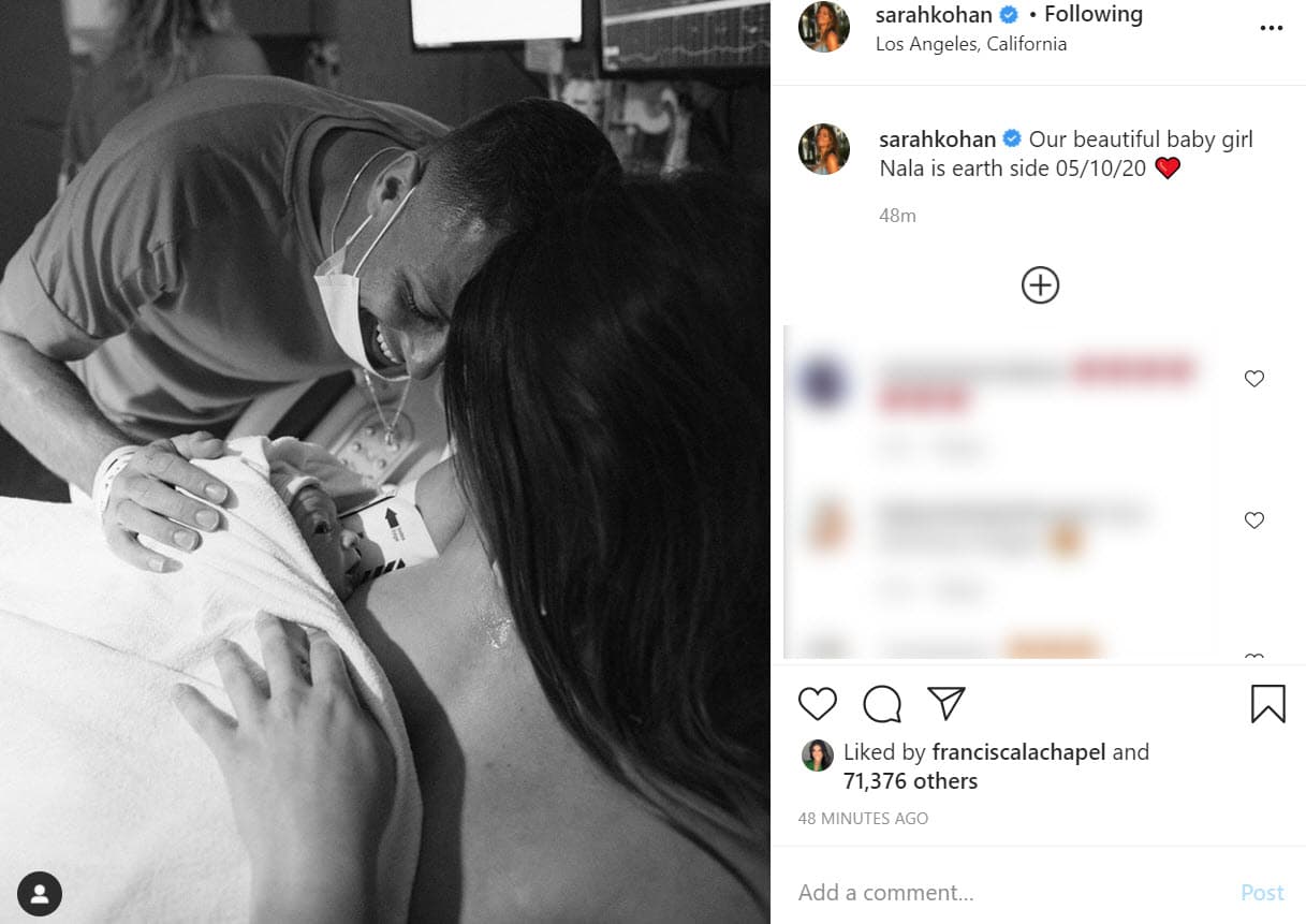 Con 
<b><a href="https://www.instagram.com/p/CGDQw0gFYr-/" target="_blank">esta foto</a></b>, especificó que el alumbramiento se suscitó el pasado lunes 5. 
<br>