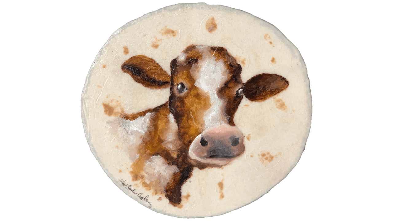 El pintor nacido y criado en Houston experimentó con diferentes tipos de tortillas de maíz y harina, desde hechas a mano hasta compradas en tiendas.