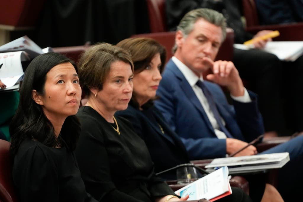 A Newsom lo acompañaron la alcaldesa de Boston, Michelle Wu, la gobernadora de Massachusetts, Maura Healey, la gobernadora de Nueva York, Kathy Hochul. Cada uno de ellos tuvo la oportunidad de compartir sus experiencias, retos y propuestas en torno al cambio climático y la gestión ambiental.
