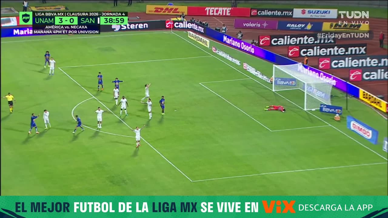 ¡¡Paren la masacre!! Cae el cuarto en C.U. y es de Alan Medina desde fuera del área