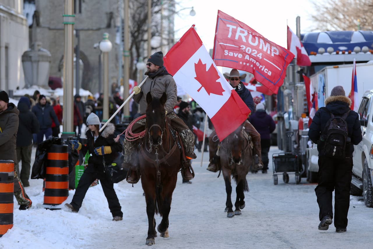 Manifestantes contra las restricciones para evitar los contagios de coronavirus en Ottawa, Canadá, el pasado 5 de febrero de 2022.