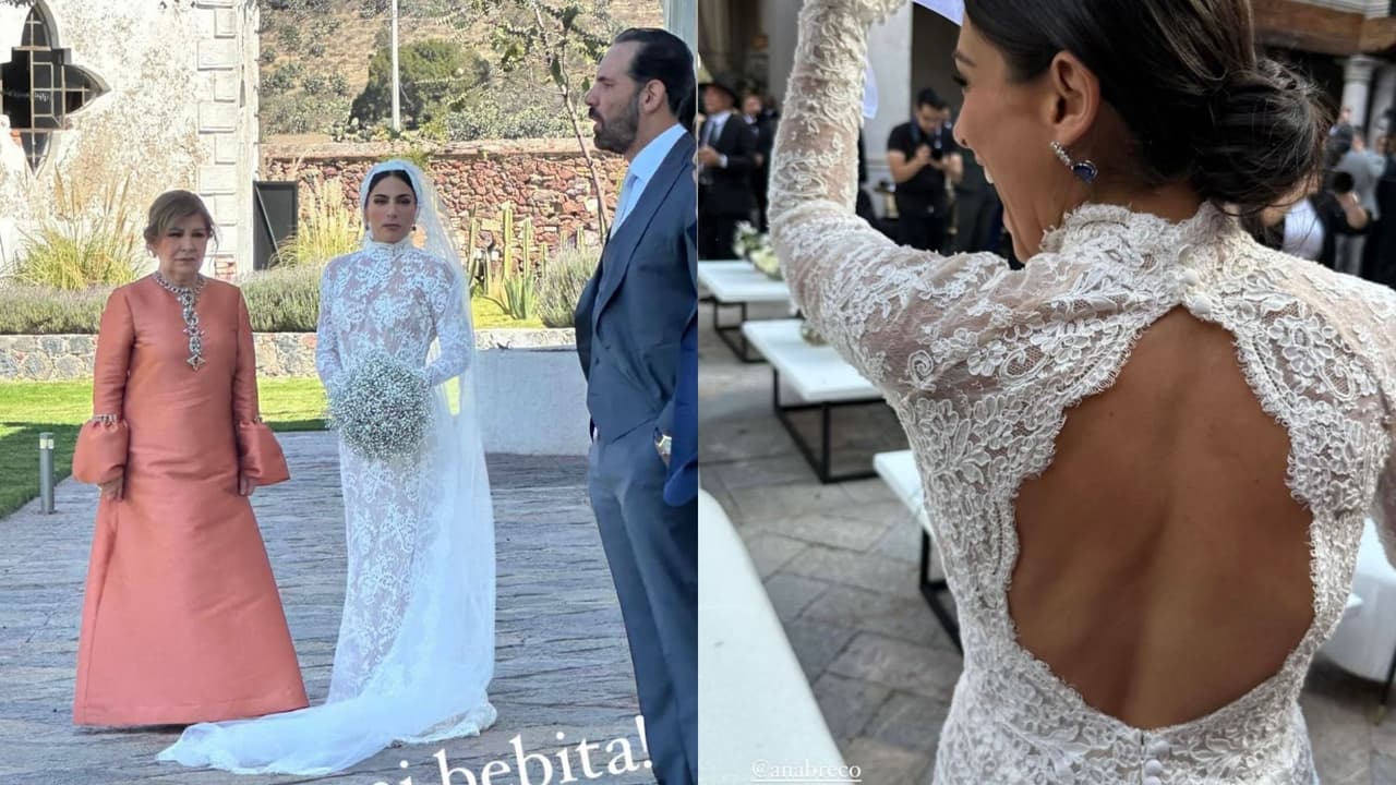 Este fue el vestido de novia que Ana Brenda utilizó en su boda religiosa.