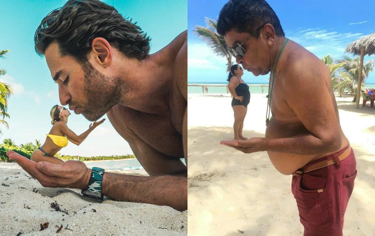 Como esta foto,
<b> </b>donde vemos a los hombres comiéndose a besos a sus amadas.