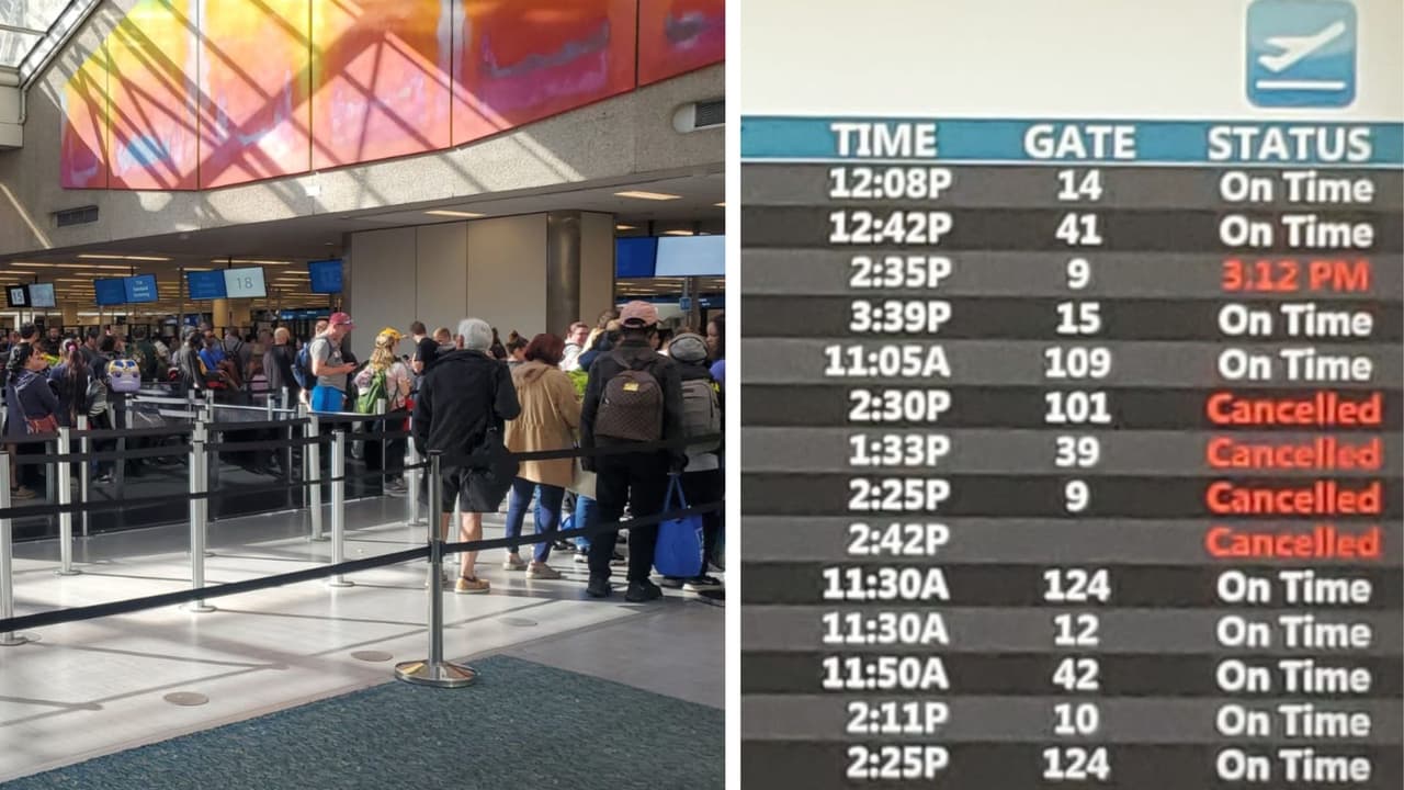 Decenas de vuelos cancelados y retrasados en el Aeropuerto Internacional de Orlando por tormenta invernal