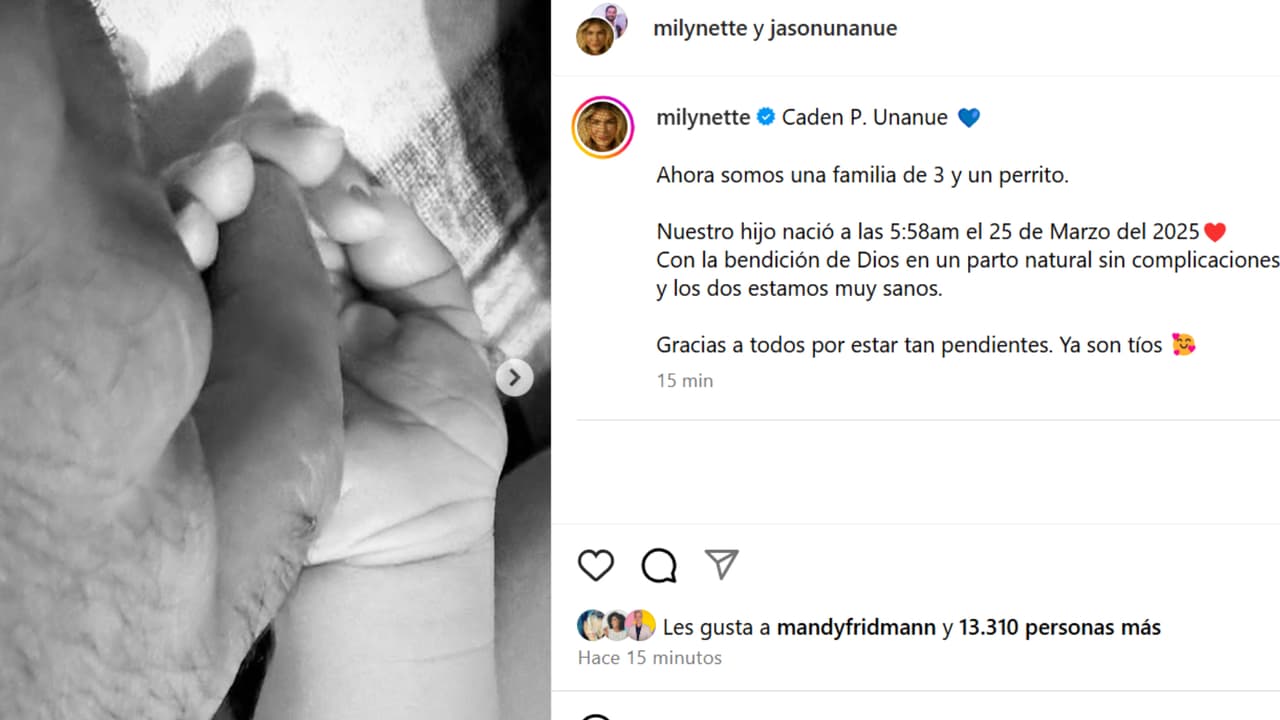 Migbelis Castellanos dio la bienvenida a su bebé, Caden.