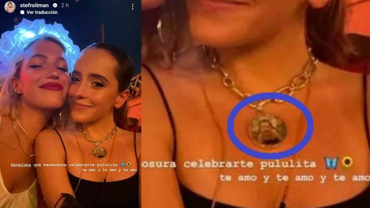 En una ampliación a la foto de Evaluna con el collar se aprecia el rostro de un bebé. Podría tratarse de Índigo.