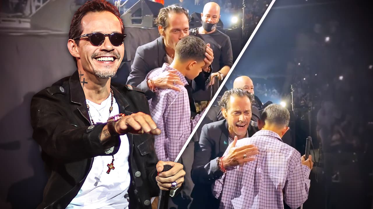 Marc Anthony sorprende a un joven ciego al bajarse del escenario en pleno concierto para cantarle al oído