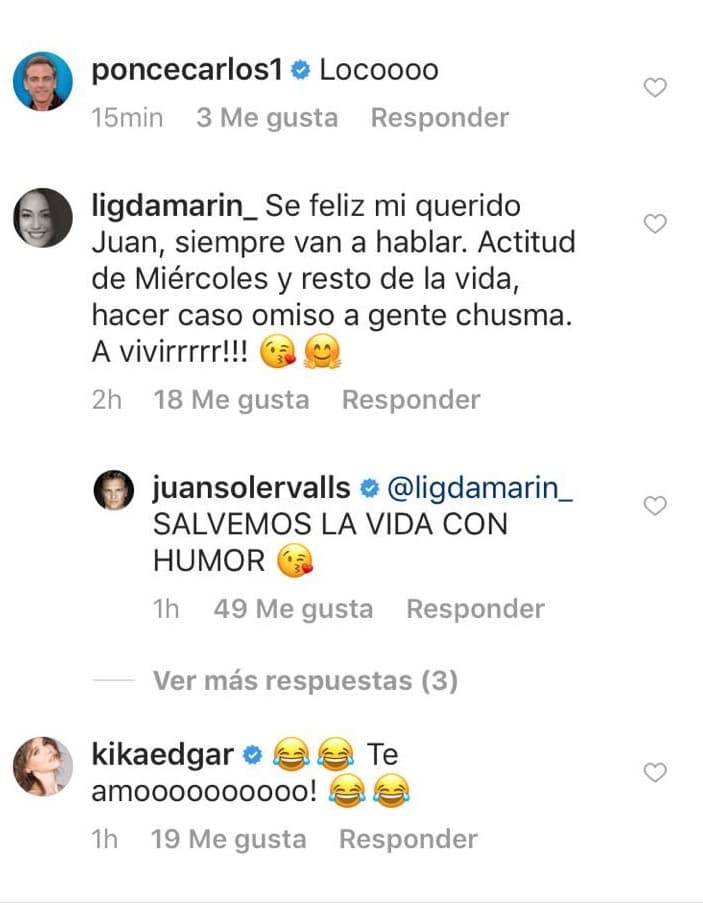 El actor Carlos Ponce celebró su locura, mientras que Kika Edgar, entre emojis, le expresó su amor.