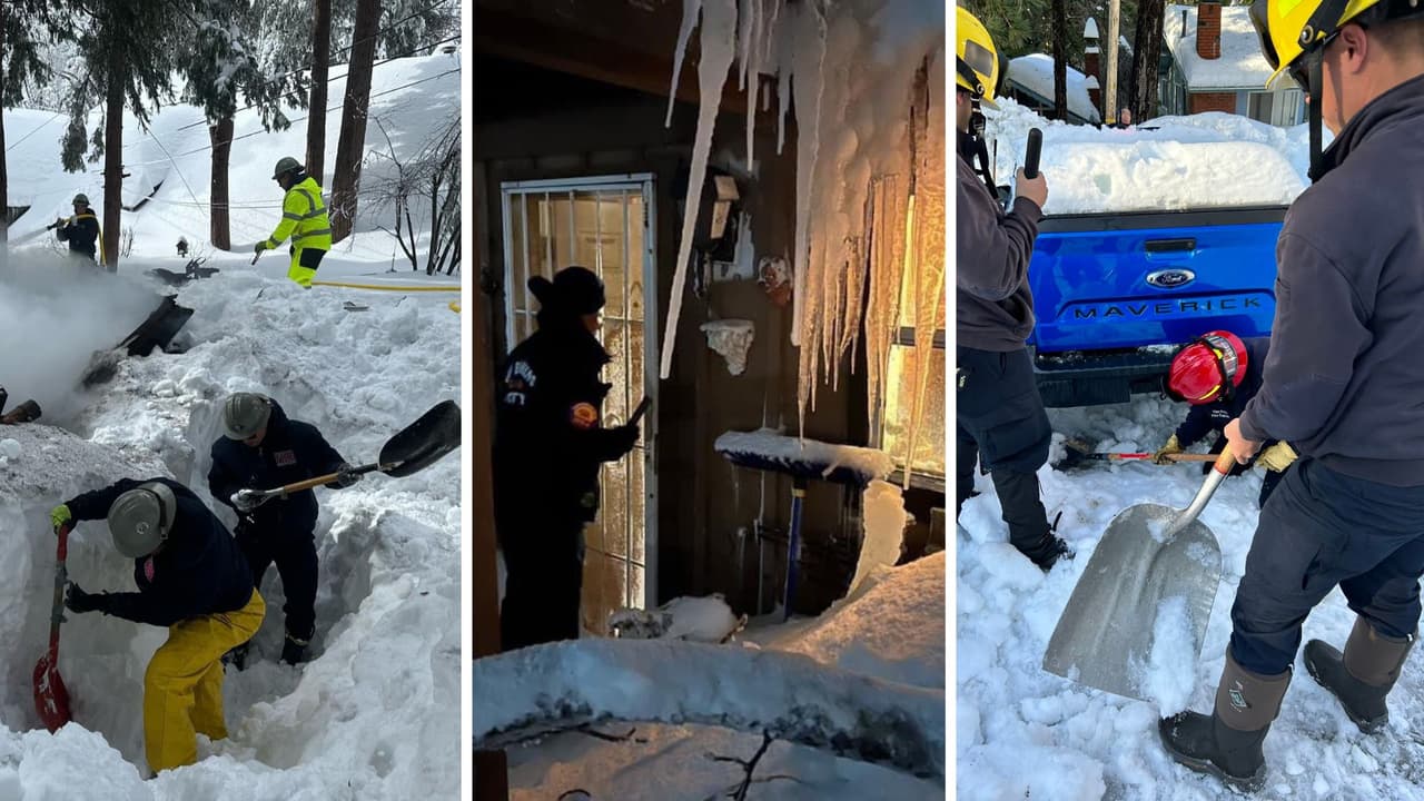 Tormenta invernal: rescates, ayudas y trabajos de limpieza en las montañas de San Bernardino