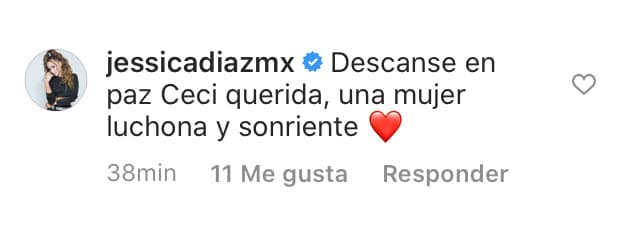"Descanse en paz 'Ceci' querida. Una mujer luchona y sonriente".