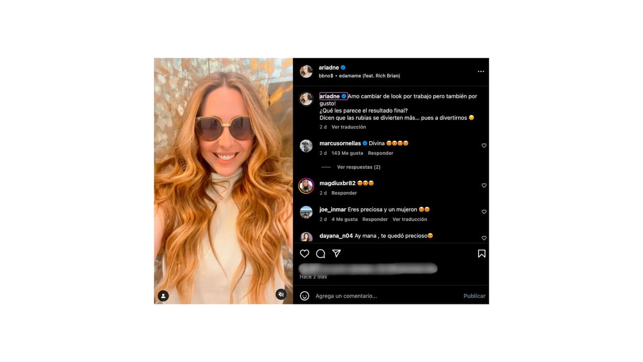 Así presumió Ariadne Díaz su nuevo look.