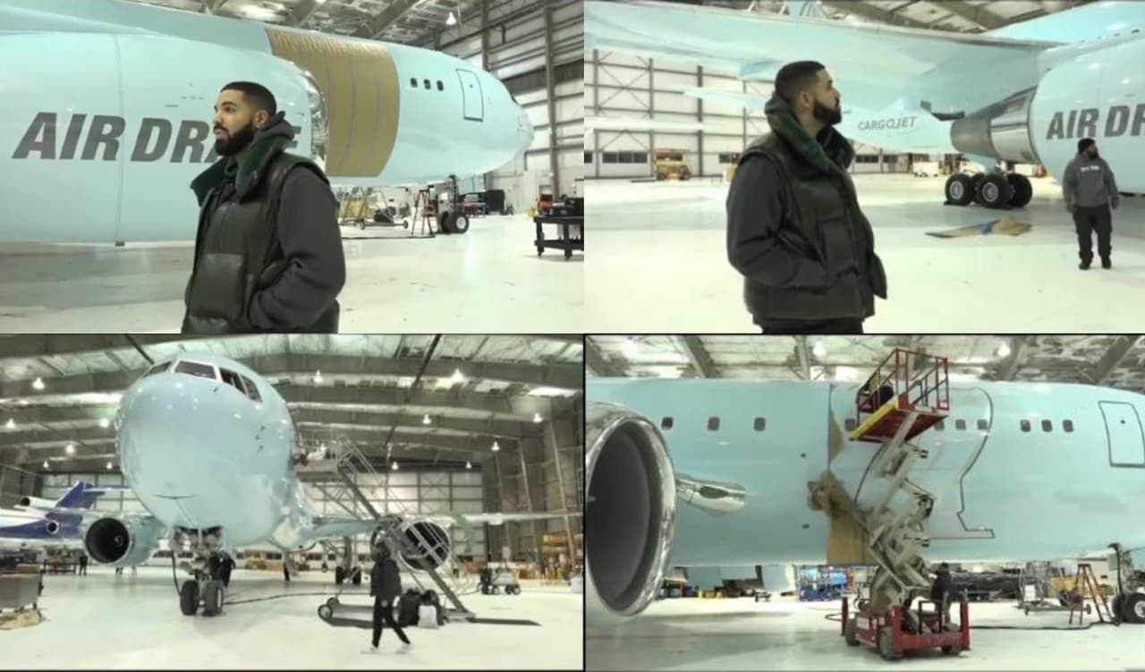 <h3 class="cms-H3-H3"><b>Drake</b></h3>
<br>
<br>El Boeing 767 del rapero, al que nombró ‘Air Drake’, perteneció a la aerolínea canadiense Cargojet. Según informes, Drake no desembolsó un solo dólar por este avión, sino que fue un regalo por parte de la aerolínea. Aunque sabemos que con tantos seguidores, el regalo de Drake puede pagarse por sí sólo en cuestión de publicidad.
<br>