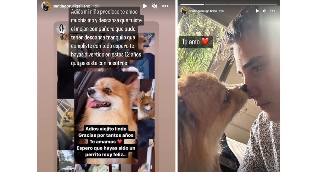 Santiago Rulli se despide de su perrito.
