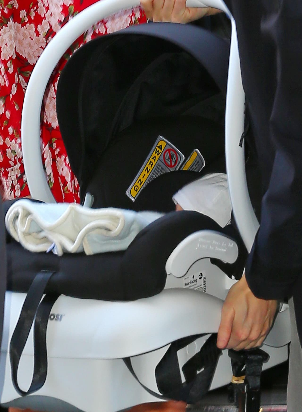 Aquí el pequeño Theodore James Kushner en su sillita.