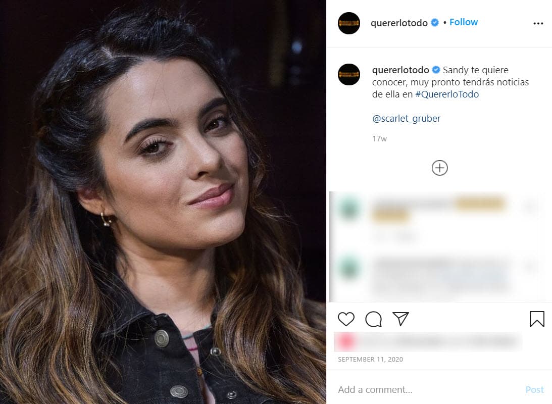 En Quererlo Todo, Gruber da vida a Sandy, la novia de Mateo, personaje de Carrera.
<br>