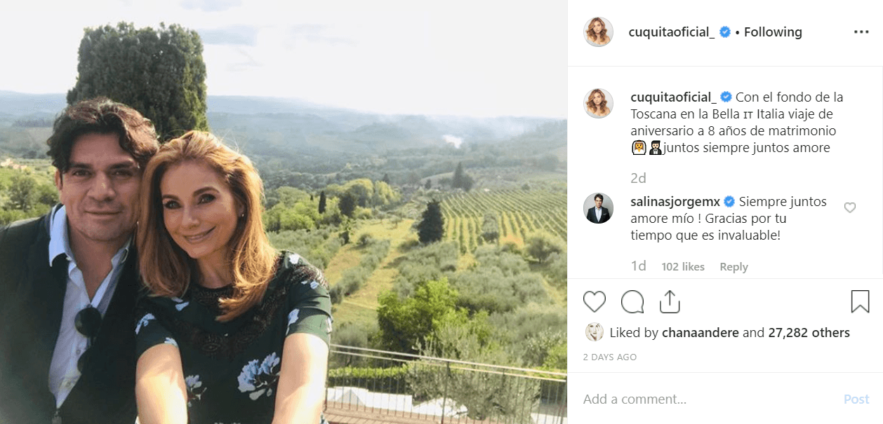 Elizabeth Álvarez compartió algunos de los momentos que han pasado juntos en el país europeo.