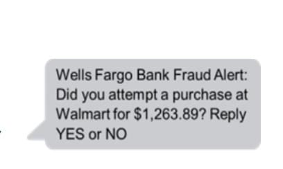 Ejemplo de un mensaje de texto fraudulento.