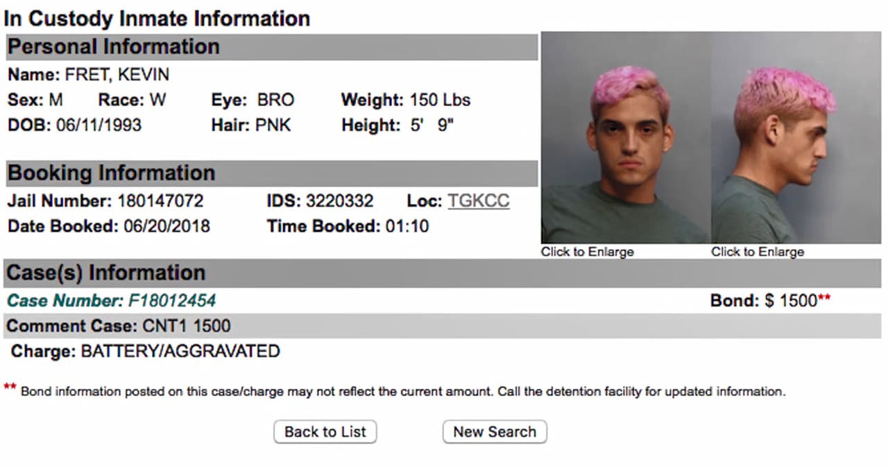 El 20 de junio de 2018 fue arrestado en el condado de Miami-Dade por agresión agravada tras protagonizar una pelea en el condominio donde vivía.