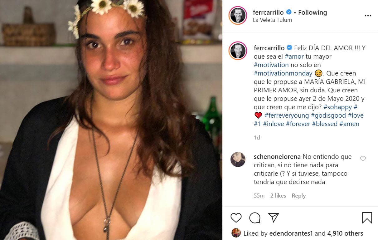 Un día antes, el actor de
<b> <a href="https://www.univision.com/entretenimiento/thalia-recuerda-a-su-personaje-de-rosalinda-con-emma-watson-en-beauty-and-the-beast-fotos#3f2dd04a0008" target="_blank">'Rosalinda'</a></b> había adelantado con
<b><a href="https://www.instagram.com/p/B_yMAmmH_k-/" target="_blank"> esta foto </a></b>a sus fans que compartiría una noticia especial y que la propuesta se la había hecho el domingo 3 de mayo. 
<br>