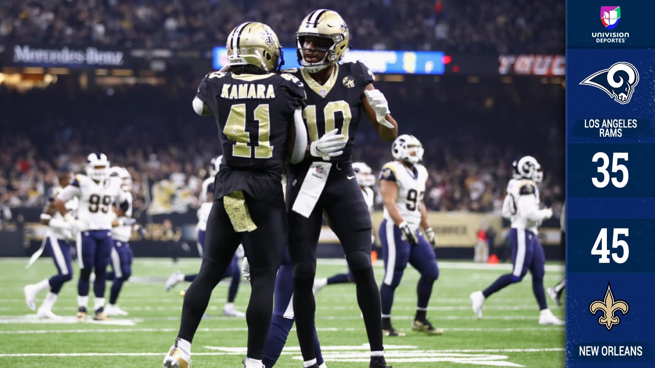 <b>LA Rams 35-45 New Orleans</b>. ¡Se acabaron los invictos! Con una tarde brillante de Drew Brees y Alvin Kamara, los Saints fueron demasiado para los Rams y les endilgaron su primer revés de 2018.