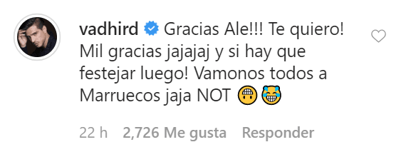 Vadhir no dudó en reaccionar a la publicación de la vocalista de ‘Sentidos Opuestos’ y aprovechó para hacer una broma sobra un segundo viaje a Marruecos.
<br>