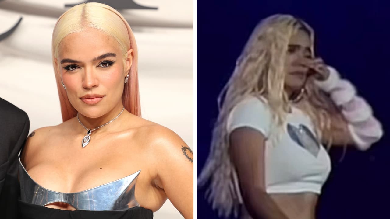 Karol G rompe en llanto en pleno show horas después de realizar aterrizaje de emergencia